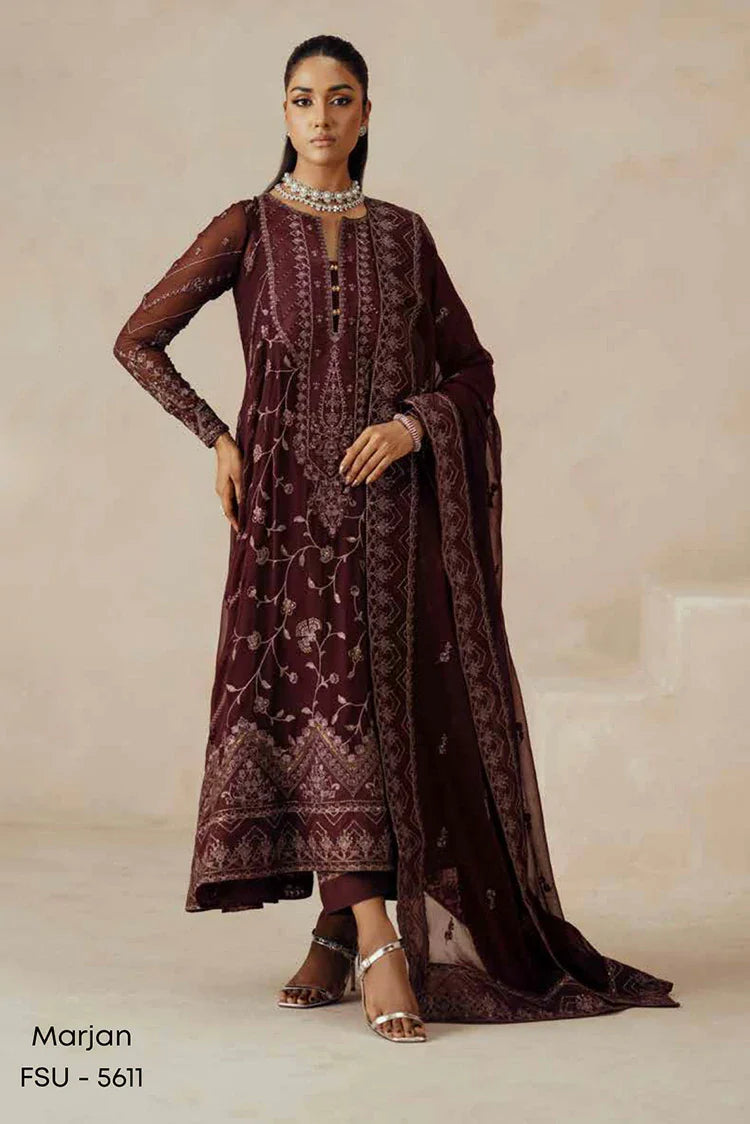 Freesia - Mehrun Luxury Chiffon Collection - FSU-5611 Marjan - Unstitched