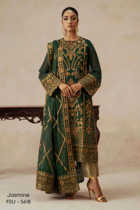 Freesia - Mehrun Luxury Chiffon Collection - FSU-5618 Jasmine - Unstitched