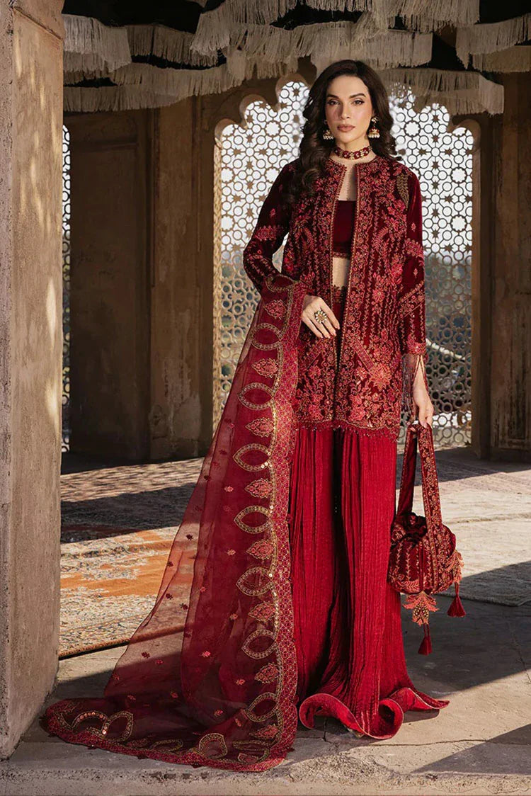 Zarizaa - Mukhtar e Khaas Festive Velvet Collection - 03 Laal Rukh - Unstitched