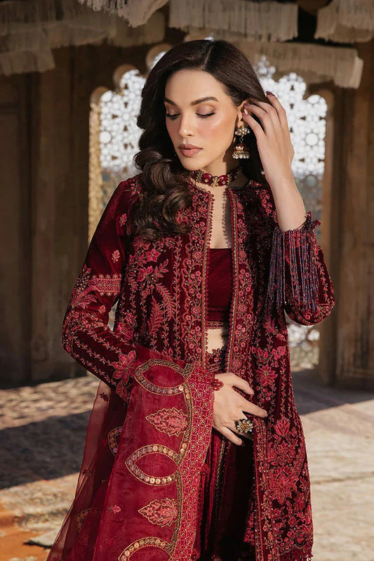 Zarizaa - Mukhtar e Khaas Festive Velvet Collection - 03 Laal Rukh - Unstitched