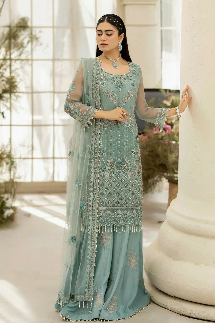 Raeesa - Dehleez Luxury Chiffon Collection Vol 2 - DL-1013 Caribbean Coast - Unstitched