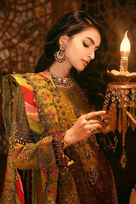 Raeesa - Nooraniyat Wedding Edition - D2-Olive Green - Unstitched