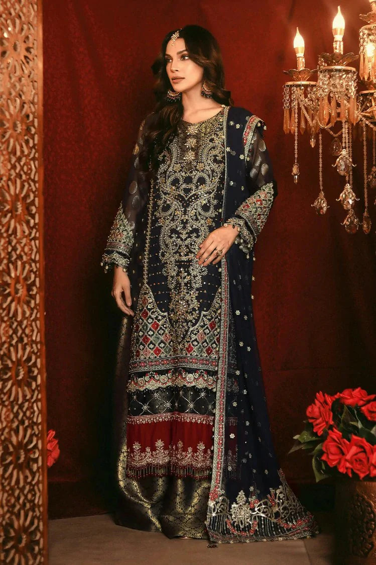 Raeesa - Nooraniyat Wedding Edition - D3-Dark Midnight Blue - Unstitched