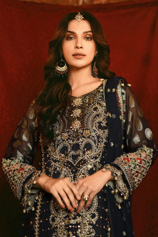 Raeesa - Nooraniyat Wedding Edition - D3-Dark Midnight Blue - Unstitched