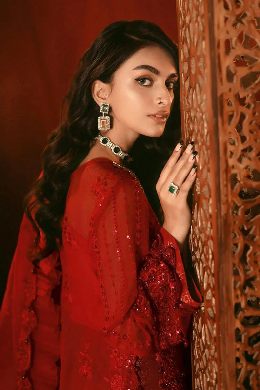 Raeesa - Nooraniyat Wedding Edition - D4-Crimson Red - Unstitched