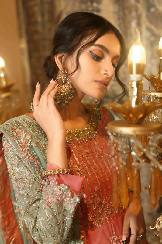 Raeesa - Nooraniyat Wedding Edition - D9-Peach Orange - Unstitched