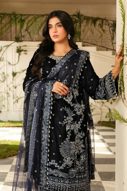 Raeesa - Sheen Luxury Velvet - HV-01-Nura - Unstitched