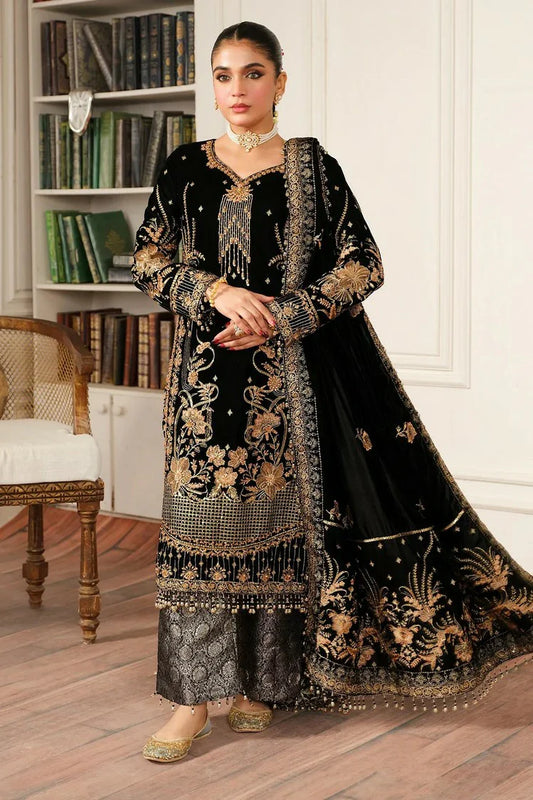 Raeesa - Sheen Luxury Velvet - HV-02-Naz - Unstitched