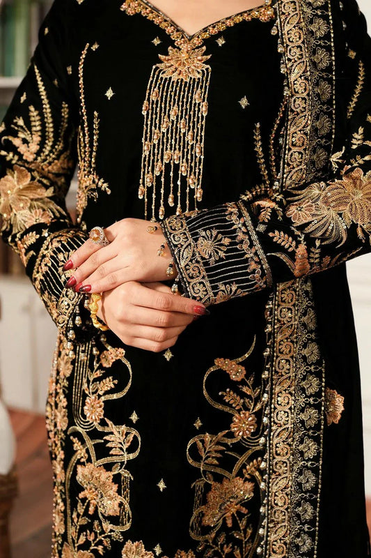 Raeesa - Sheen Luxury Velvet - HV-02-Naz - Unstitched