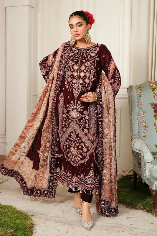Raeesa - Sheen Luxury Velvet - HV-07-Poosh - Unstitched