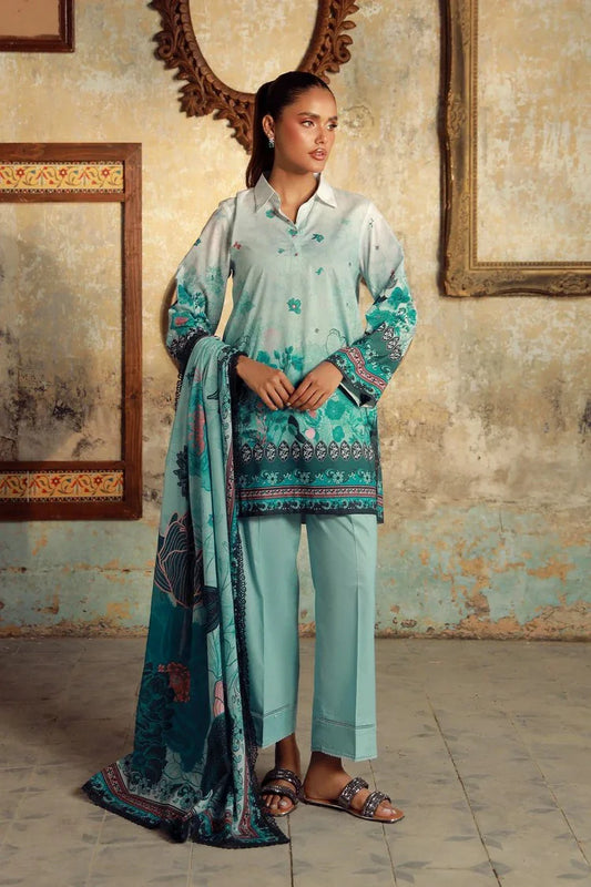 Sahar - Elara Fall Winter Printed Collection - AW1-25-10-Ocean Flora - Unstitched
