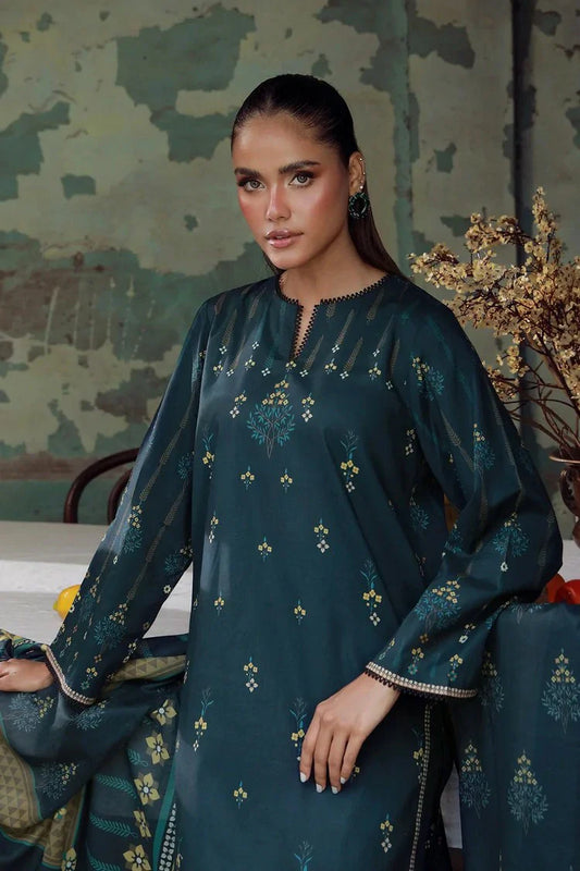 Sahar - Elara Fall Winter Printed Collection - AW1-25-03-Emerald Dusk - Unstitched