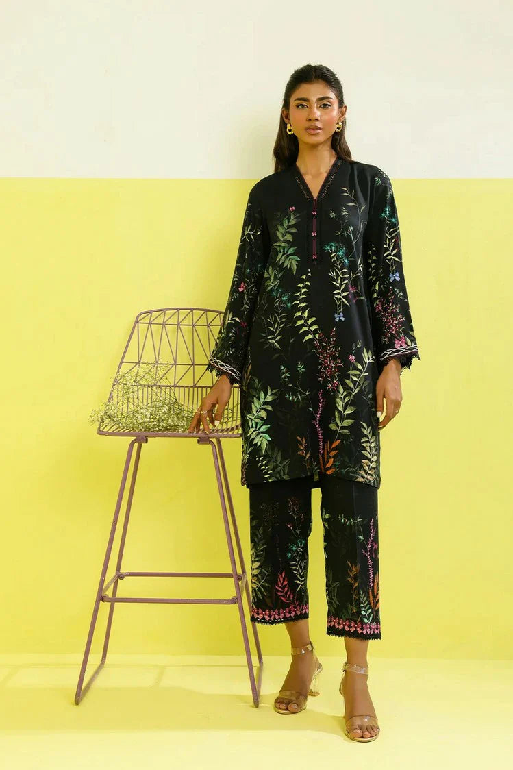 Sahar - Elara Fall Winter 2 Piece Printed Collection - AW1-25-21-Twilight Petals - Unstitched