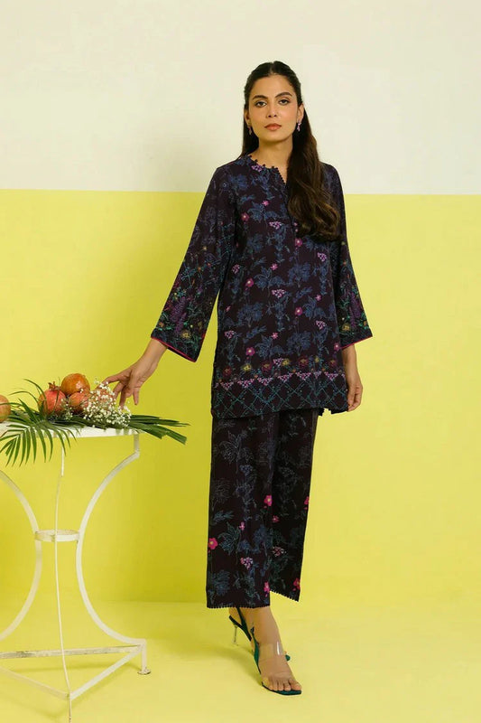 Sahar - Elara Fall Winter 2 Piece Printed Collection - AW1-25-23-Iris Charm - Unstitched
