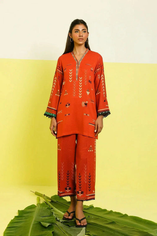 Sahar - Elara Fall Winter 2 Piece Printed Collection - AW1-25-25-Rustic Aztec - Unstitched