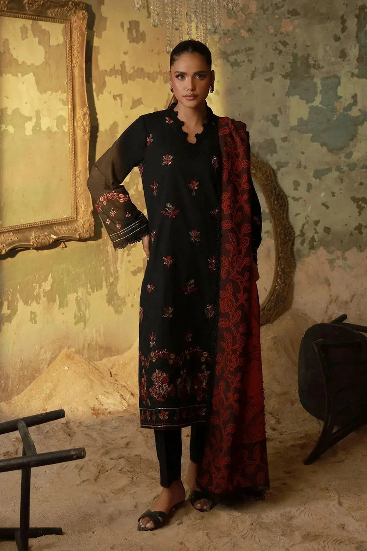 Sahar - Fall Embroidered Edit - AW1-25-12-Scarlet Eclipse - Unstitched