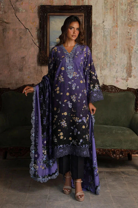 Sahar - Fall Embroidered Viscose Edit - AW1-25-19-Twilight Iris - Unstitched