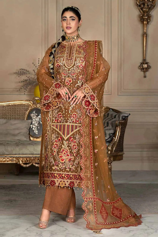 Janique - Embellish Luxury Collection Vol 7 - Design-01 Harvest Gold - Unstitched