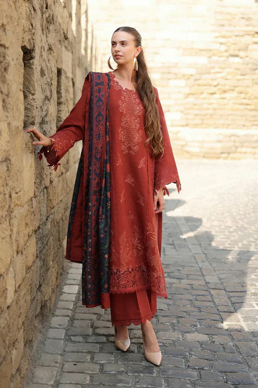 Rang Rasiya - Carnation Winter Luxury Shawl Edit - 14 Cardamom - Unstitched