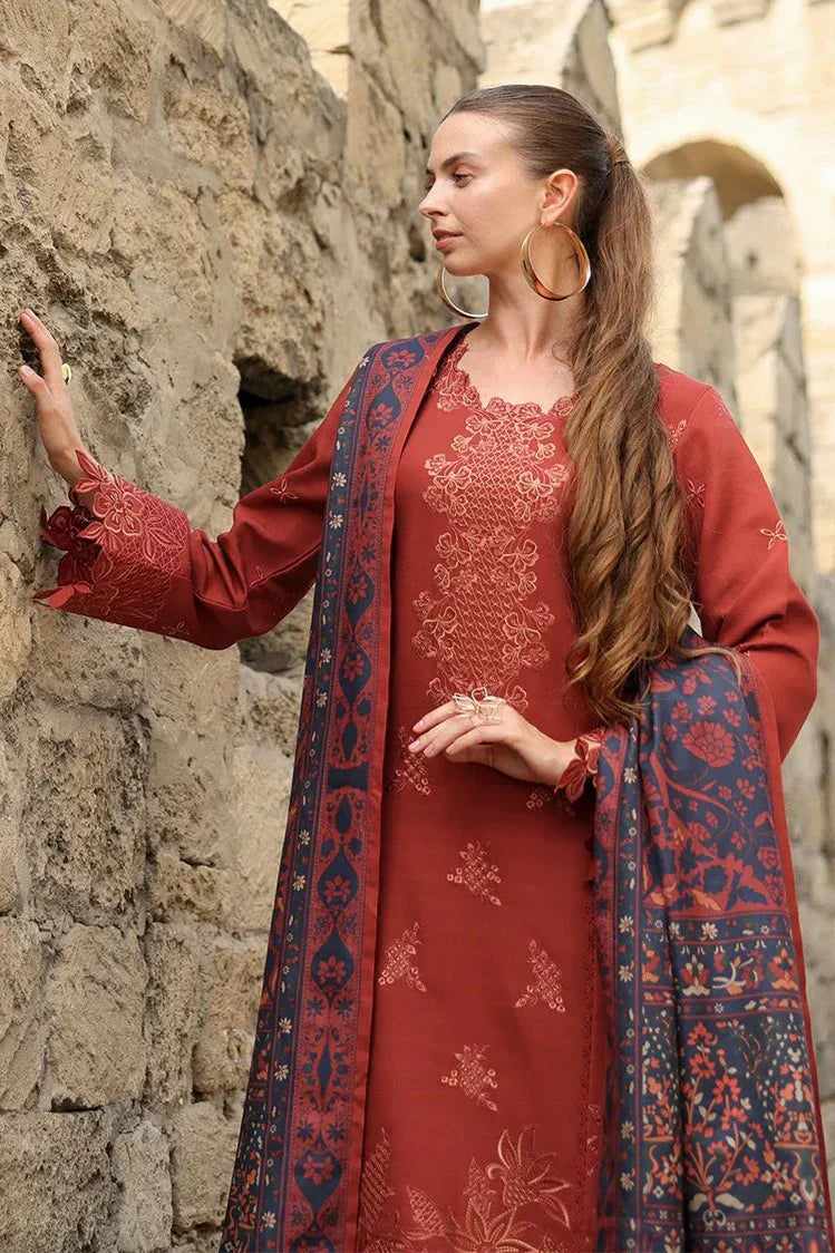 Rang Rasiya - Carnation Winter Luxury Shawl Edit - 14 Cardamom - Unstitched