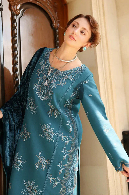 Rang Rasiya - Carnation Winter Luxury Shawl Edit - 01 Mint - Unstitched