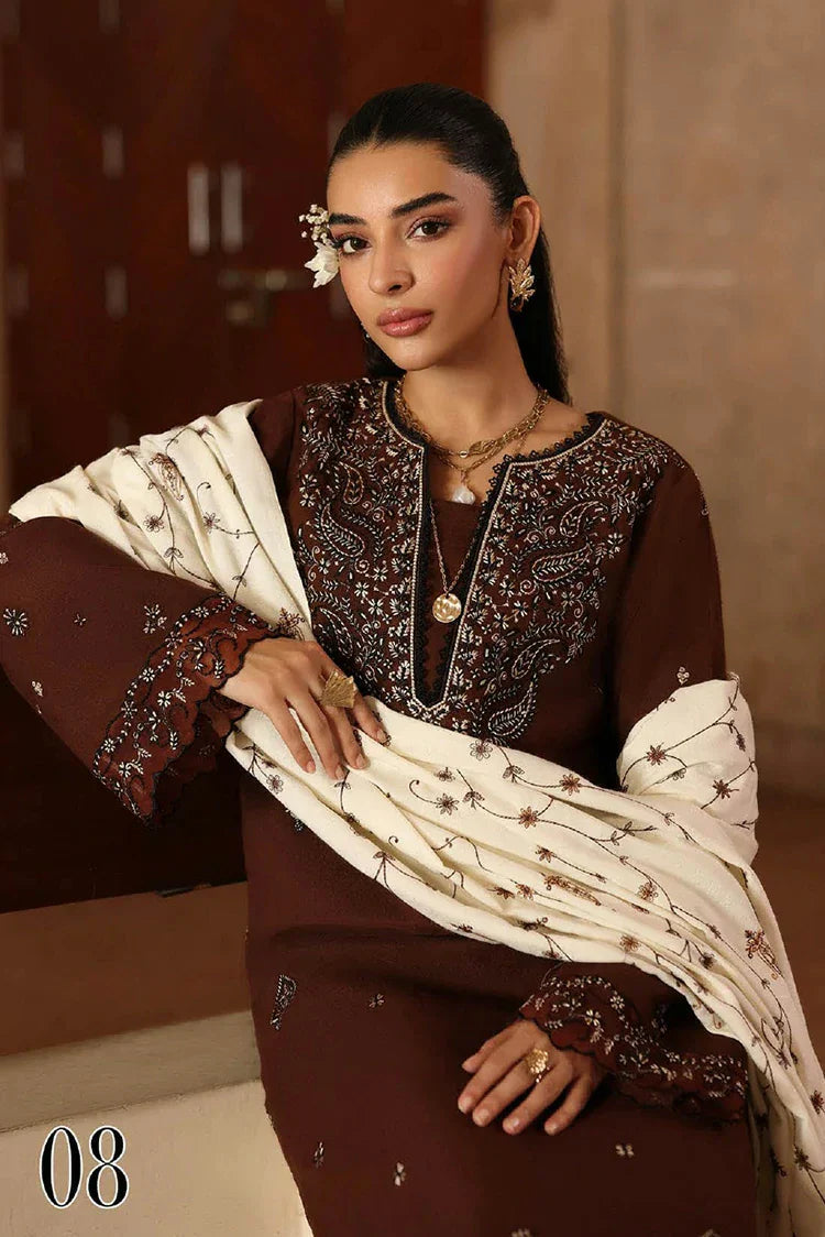 Rajbari - Winter Shawl Edit - Design 08 - Unstitched