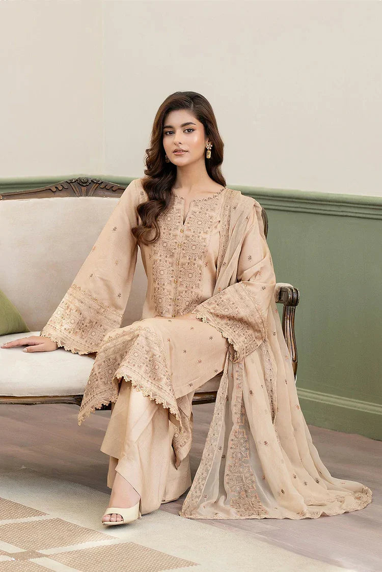 Noor e Fajar - Nisha Embroidered Winter Raw Silk Collection - IS-003 - Unstitched