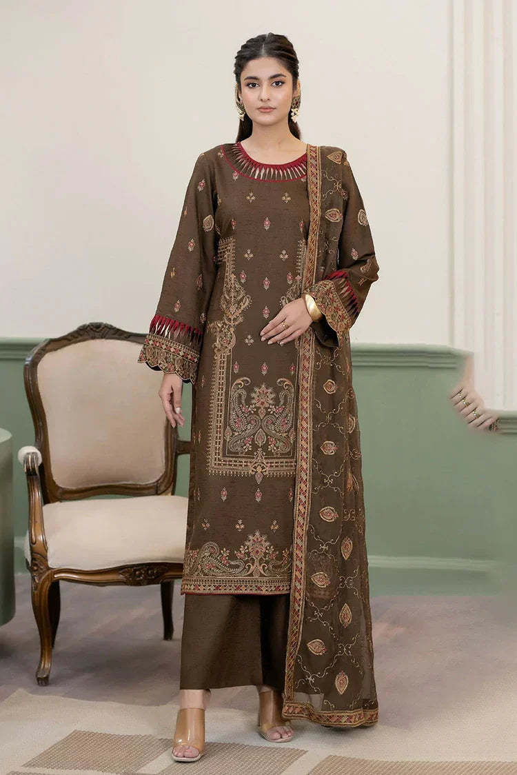 Noor e Fajar - Nisha Embroidered Winter Raw Silk Collection - IS-007 - Unstitched