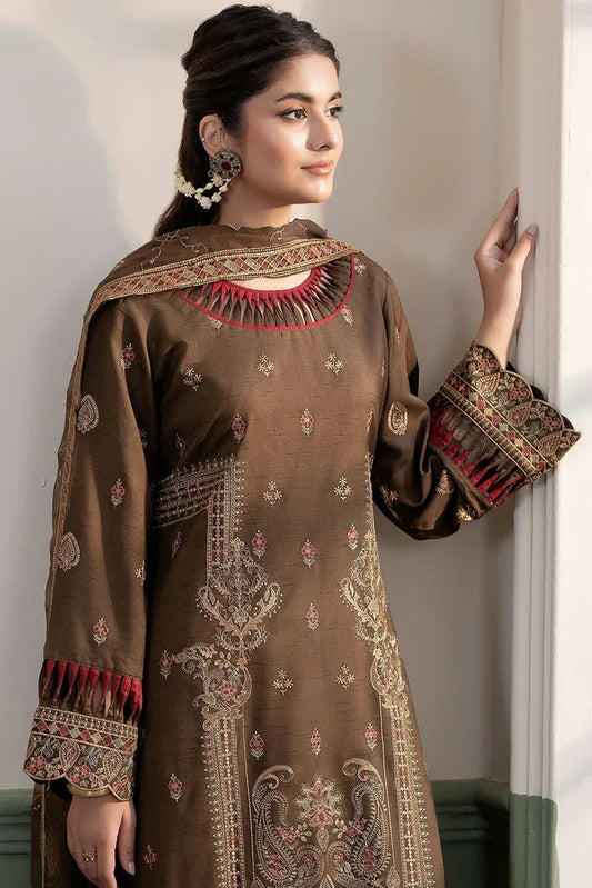 Noor e Fajar - Nisha Embroidered Winter Raw Silk Collection - IS-007 - Unstitched