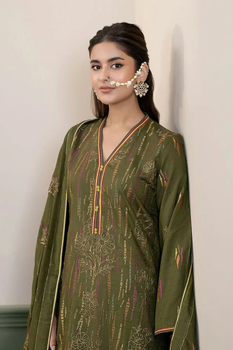 Noor e Fajar - Nisha Embroidered Winter Raw Silk Collection - IS-009 - Unstitched