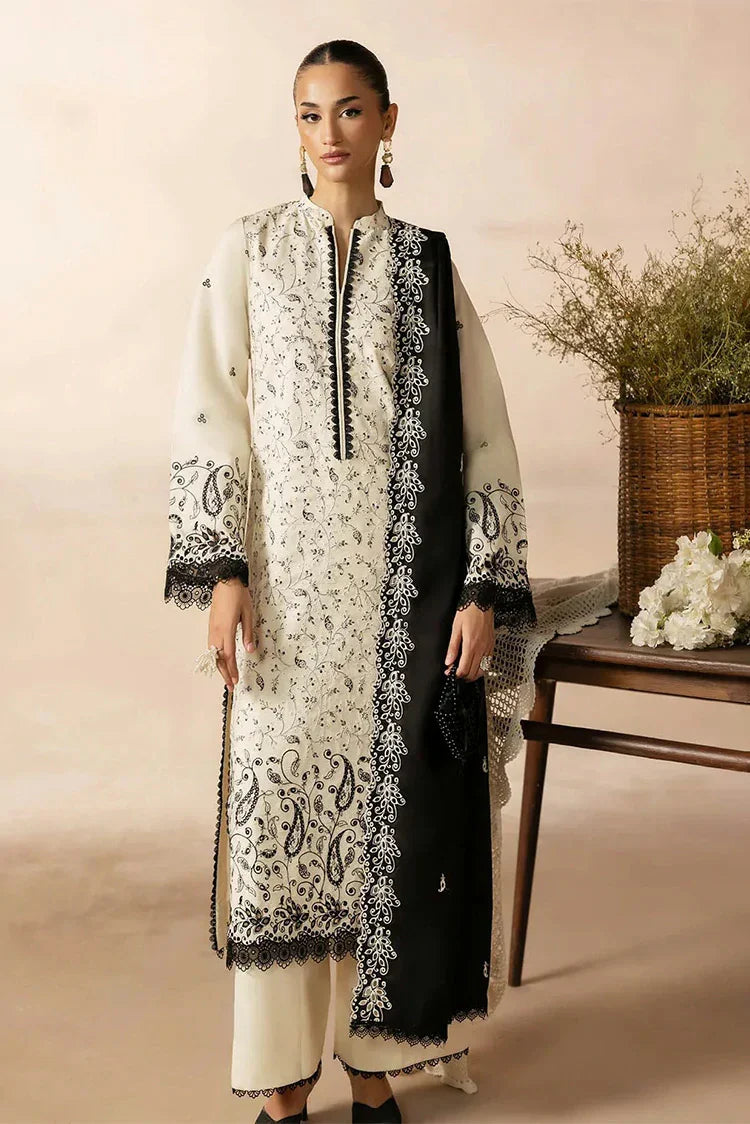 Rajbari - Sareen Premium Viscose Chikankari Collection - Design 01 - Unstitched