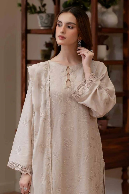 Noor e Fajar - Miraal Embroidered Plain Karandi Collection - KR-250 - Unstitched