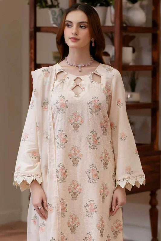 Noor e Fajar - Miraal Embroidered Plain Karandi Collection - KR-252 - Unstitched