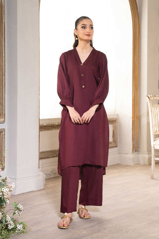 Picture of Hemstitch - Basic Bliss - Burgundy - Available at Raja Sahib