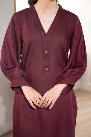 Picture of Hemstitch - Basic Bliss - Burgundy - Available at Raja Sahib