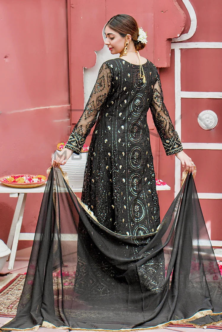 Picture of Manahils - Safiyya RTW Collection - Black-098 - Available at Raja Sahib