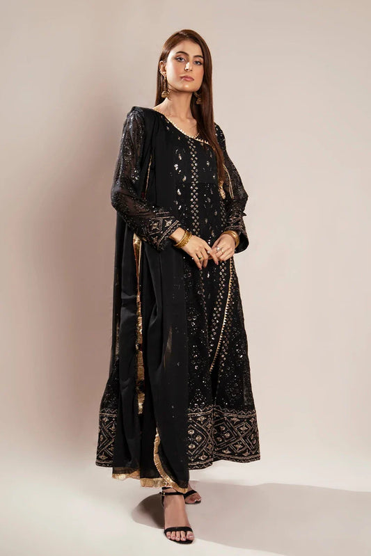 Picture of Manahils - Safiyya RTW Collection - Black-099 - Available at Raja Sahib