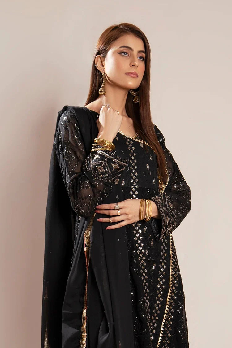 Picture of Manahils - Safiyya RTW Collection - Black-099 - Available at Raja Sahib