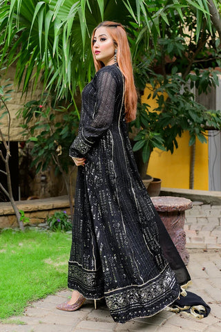 Picture of Manahils - Safiyya RTW Collection - Black-Cedar-117 - Available at Raja Sahib