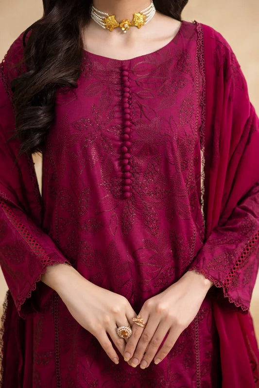 Threads & Weaves - Burgundy Embroidered Suit - 3 Piece