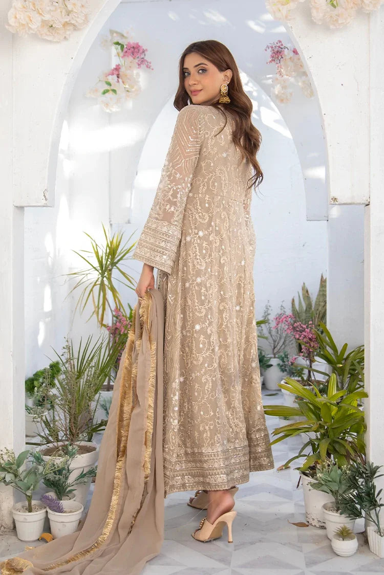 Picture of Manahils - Safiyya RTW Collection - Camel Brown-105 - Available at Raja Sahib