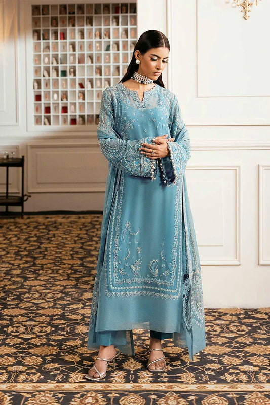 Zarizaa - Check In 5 Series Chiffon Collection - 4A-Dew - Unstitched