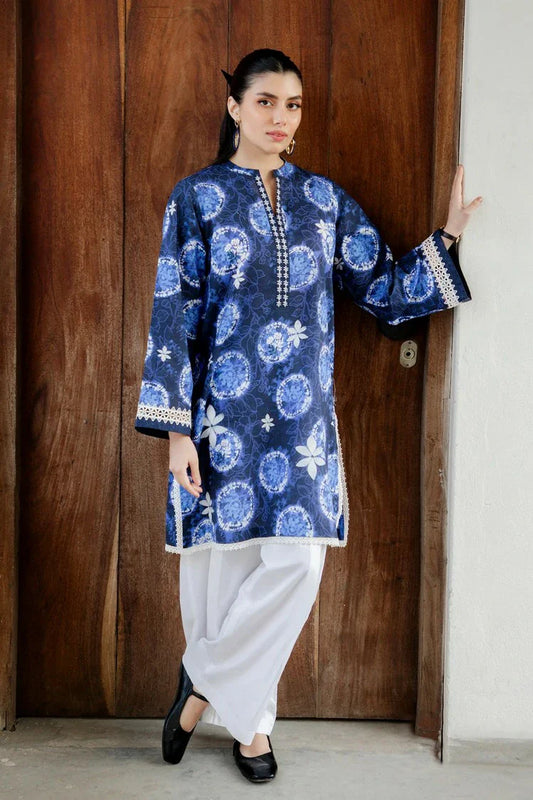 Sahar - Mirha Printed Lawn Collection - SS1-26-31-Moonlit Indigo - Unstitched