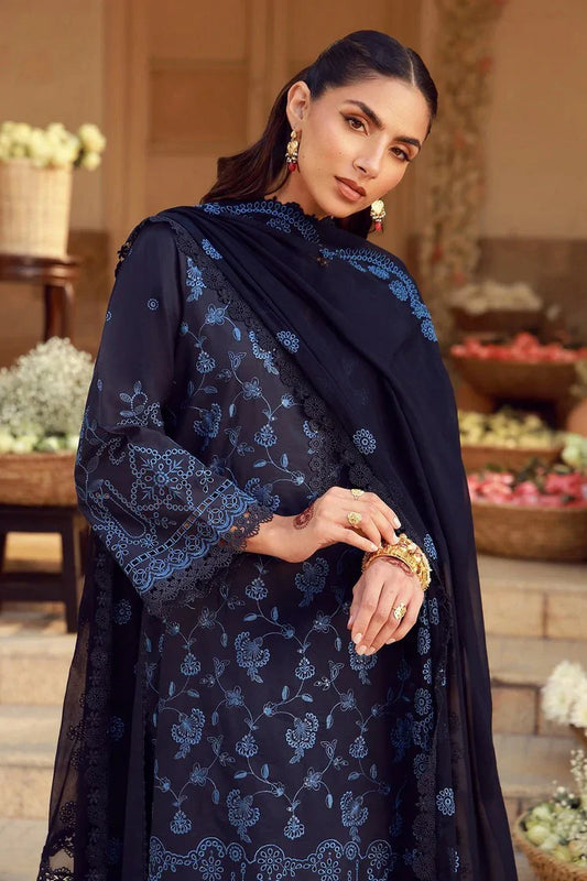 Sahar - Festive Chikankari Edit - CK-26-V2-07-Nocturne Indigo - Unstitched