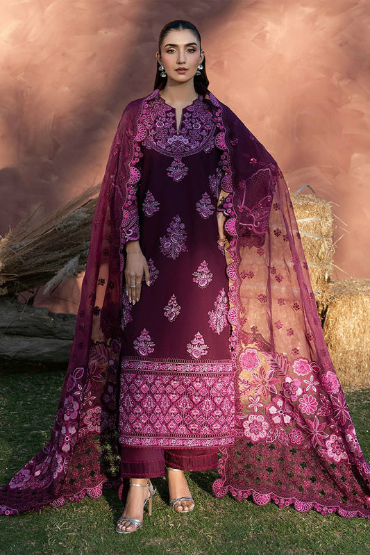Zarizaa - Aura Of Flora - 3ULE10B-BERRY - Unstitched