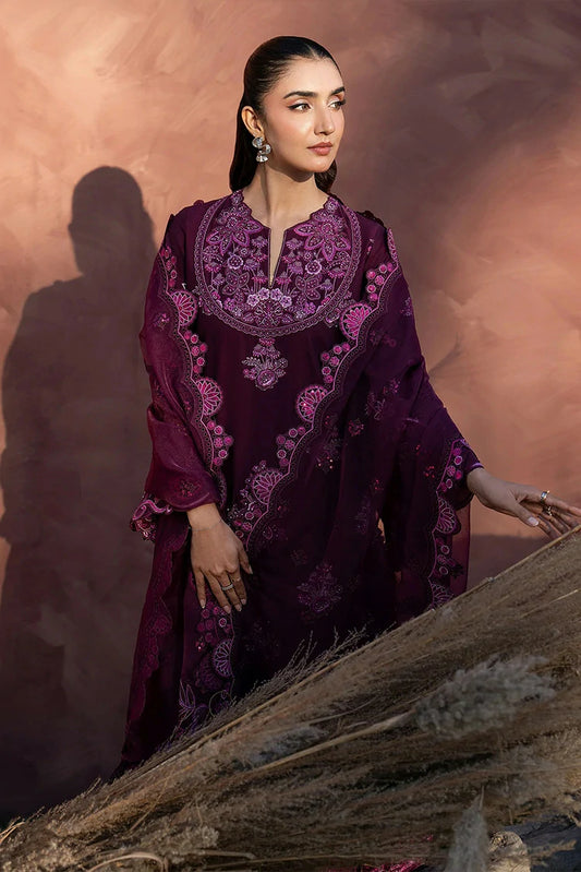 Zarizaa - Aura Of Flora - 3ULE10B-BERRY - Unstitched