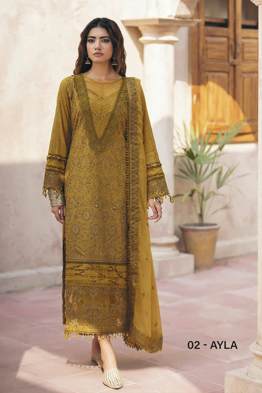 House of Nawab - Zora Luxury Lawn Vol 2 - 02-AYLA - Unstitched