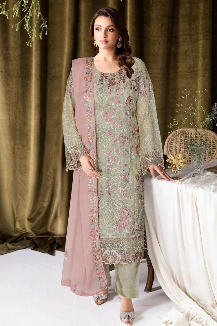 Ramsha - Sangeet Embroidered Chiffon Collection Vol 4 - B-409 - Unstitched