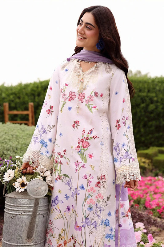 Sardinia - Embroidered Lawn Eid Edit - 01-LAVENDER CLOUDS - Unstitched