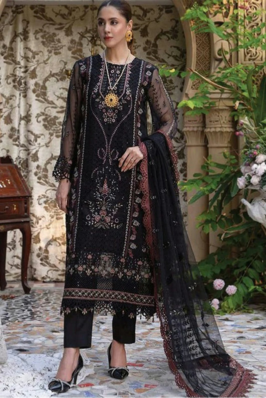 Azu - Navia Embroidered Organza Collection - 01-Sun Glow - Unstitched